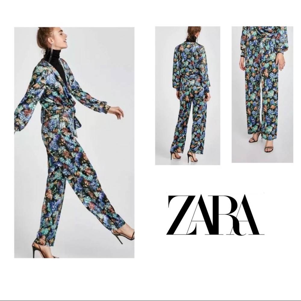 SOLD NEW Zara Floral Exotic Velvet Velour P - Picture 1 of 8
